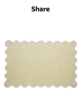 My Texas House Yellow Scallop Indoor/Outdoor Layering Rug 24”x38”